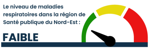 Les niveaux de maladies respiratoires sont mod&eacute;r&eacute; dans le Nord-Est.